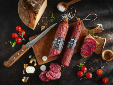 Salami Hausmarke, mit Buchenholz geräuchert