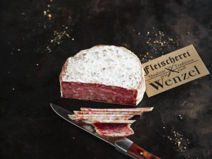 Salami Salambert, mit Edelschimmel - Salami trifft Camembert